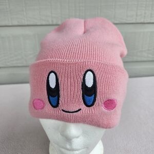 Kirby Nintendo Stocking Beanie Hat Pink Adult OS Warm Winter Video Game